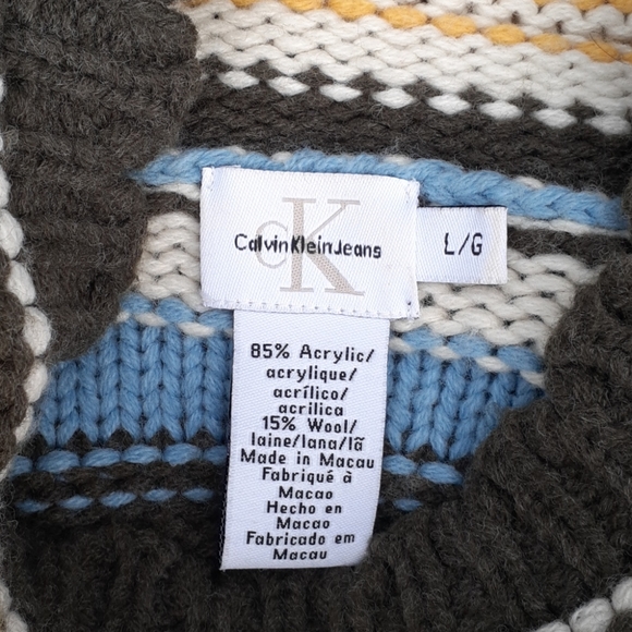 Calvin Klien Retro wool sweater Size L - Picture 6 of 7